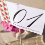 Table Signs Coordinated with Vintage Linens